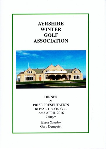 AYRSHIRE WINTER GOLF ASSOCIATION 2016